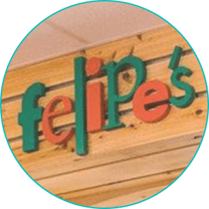 Felipe’s Taqueria restaurant logo in quick service restaurant franchise.