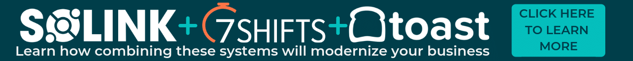 Solink + 7shifts + toast partnership banner.