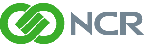 The ncr logo on a white background.