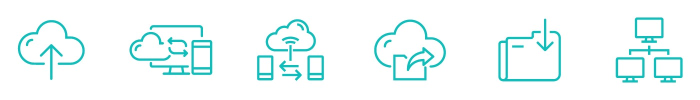 Cloud analytic features icons.