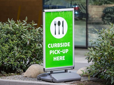 Curbside Pick-Up Here Sign.