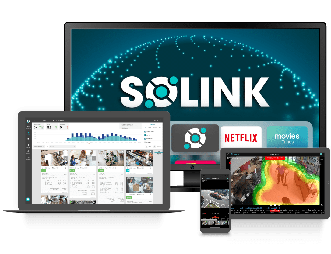 Solink cloud management video surveillance system integrations and features.