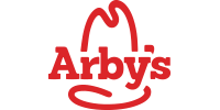Arby's logo on a green background.