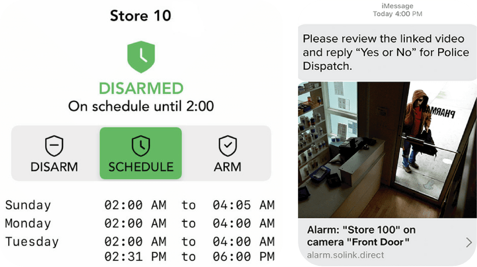 Scheduling alarms for cannabis location