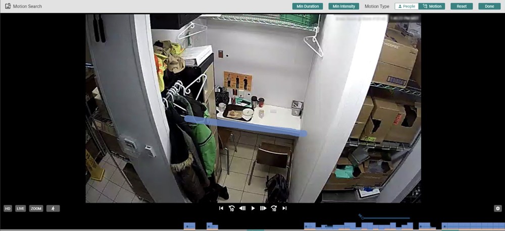 A screen shot of a camera in a kitchen.