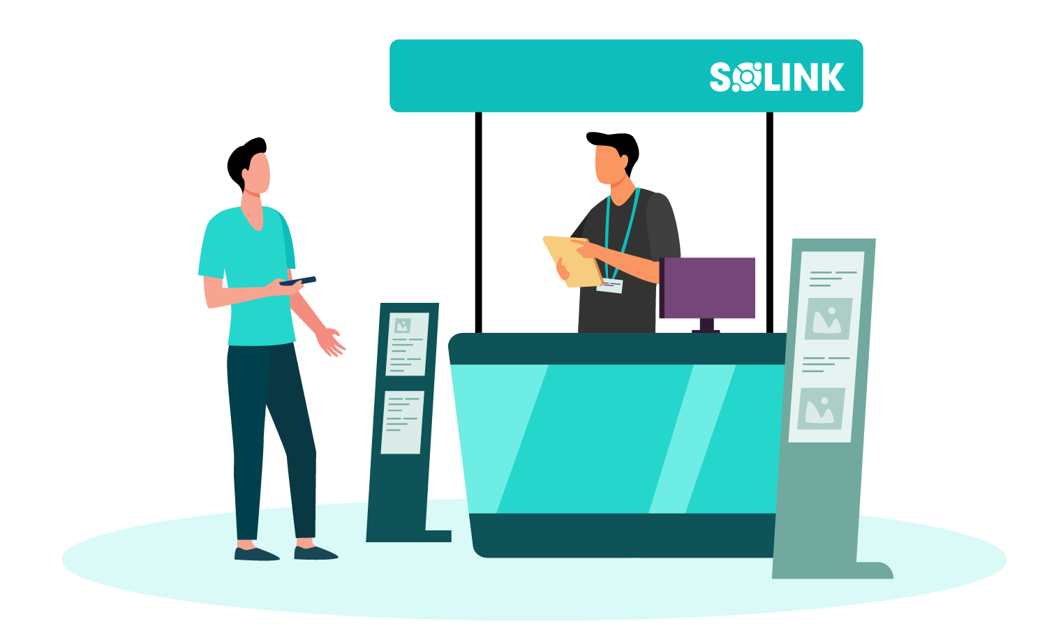 An illustration of a Solink booth