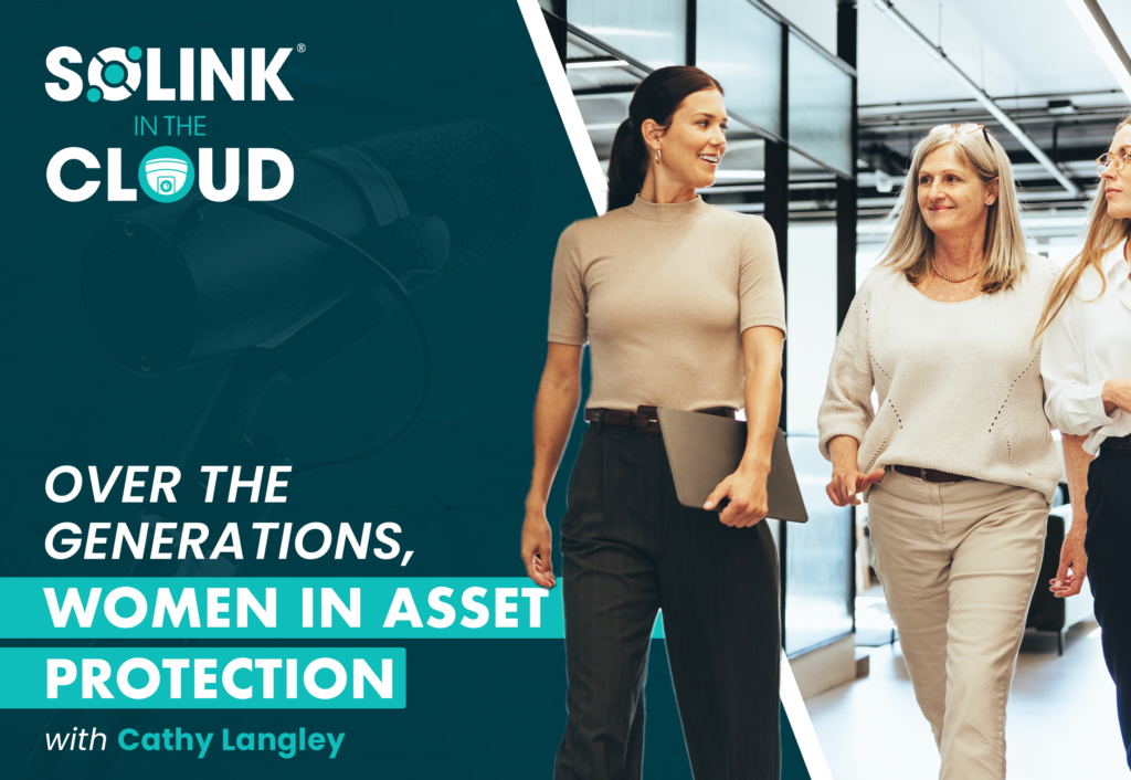 Three women walking with the words sollink the cloud over the generations in asset protection.
