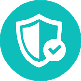 An icon showing a shield with a checkmark representing the security benefit of Solink.