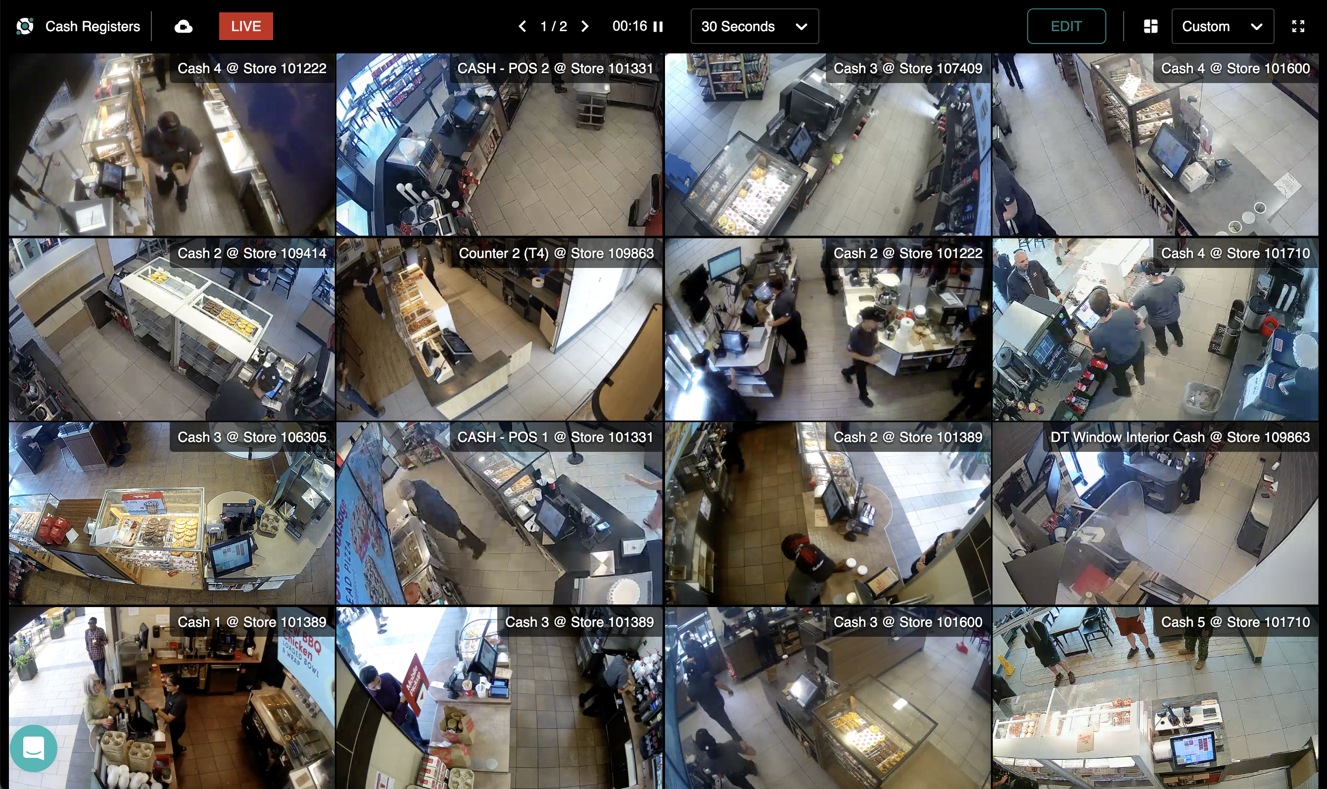 A screen shot of a video surveillance system.