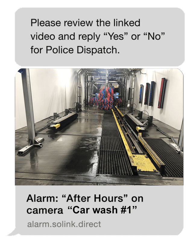 Solink's video alarms notify you when there's movement detected within your automotive business