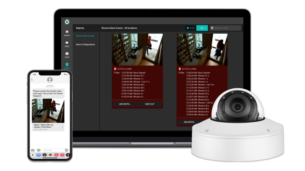 Solink's Self Serve video alarms help you manage your video alarm schedule, anytime, anywhere