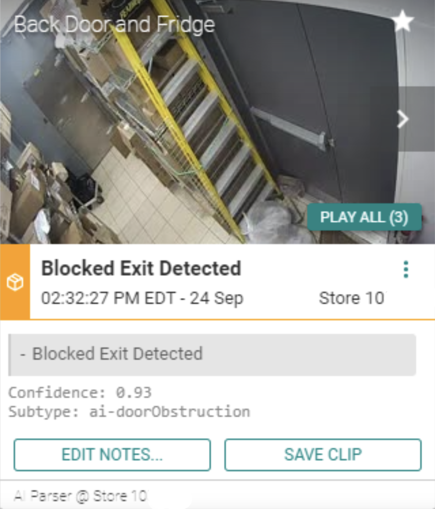 A screenshot of the blocked exit detected app on a phone.