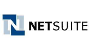 The netsuite logo on a black background.