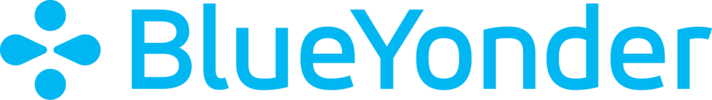 The blueyonder logo on a black background.