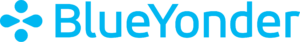 The blueyonder logo on a black background.