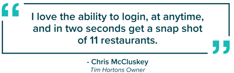 A quote from chris mccullough saying i love the ability to log in at anytime and two seconds get .