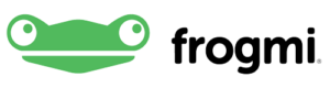 A green frog logo with the word frogmi.