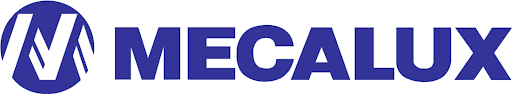 Mecalux logo in blue and white color scheme.