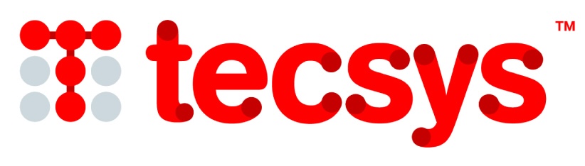 Red and gray logo of the company "tecsys" with a trademark symbol.