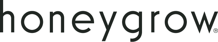 Text logo displaying the word "honeygrow" in lowercase letters with a registered trademark symbol.