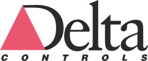 The image shows the logo of Delta Controls, featuring a red triangle followed by the word "Delta" in black, with "CONTROLS" written in smaller black letters underneath.