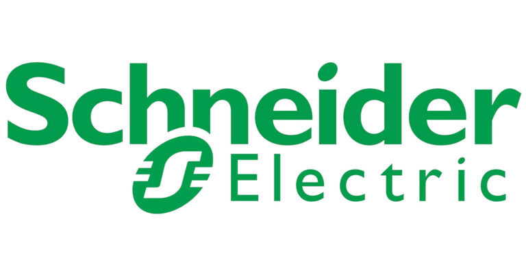 Schneider Electric logo in green text. The logo includes the name "Schneider" in bold, a stylized "E" symbol, and the word "Electric" in smaller text next to it.