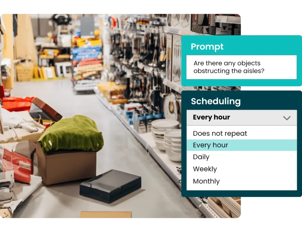 Objects obstructing the aisles
