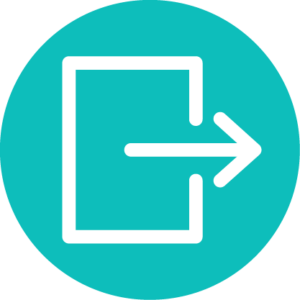 icon of a door with an arrow pointing outwards