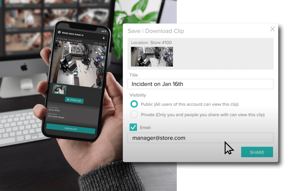 Saving and sharing a clip