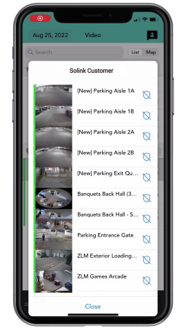 A user viewing their business remotely on a mobile device