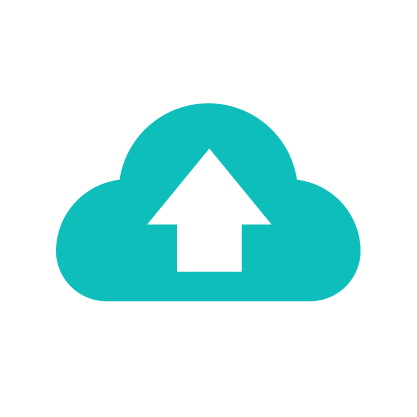 A cloud and upwards pointing arrow icon