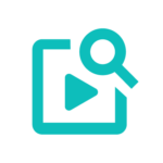 A teal and white play button icon with an arrow inside a square.