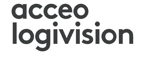 Logo displaying the words "acceo logivision" in lowercase, bold, black letters on a white background.