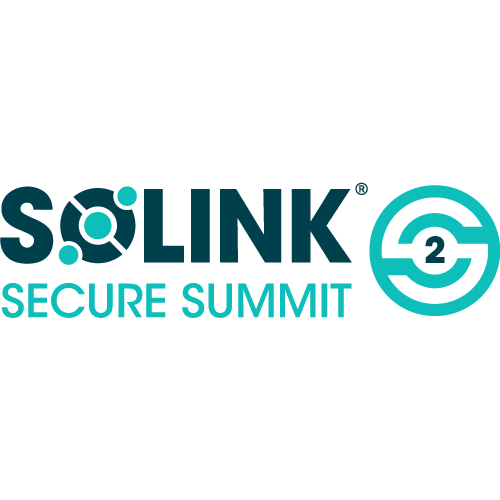 Logo for "Solink Secure Summit" with stylized lettering and a circular "S2" design on the right.