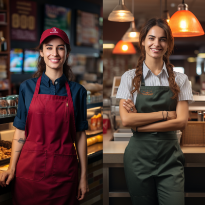 retail worker and food service worker