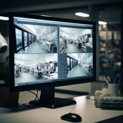 how to fix cctv camera video loss Cctv monitor with several images on it.