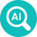 icon-Sidekick AI magnifying glass with AI icon