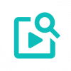 A teal and white play button icon with an arrow inside a square.