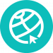 icon-web-circle a globe with a mouse pointer icon
